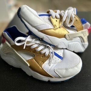 New Nike Air Huarache Run GS Racer Blue Gold Youth